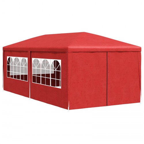 Party telt 600 × 300 × 255 cm - rød PE med stålkonstruktion