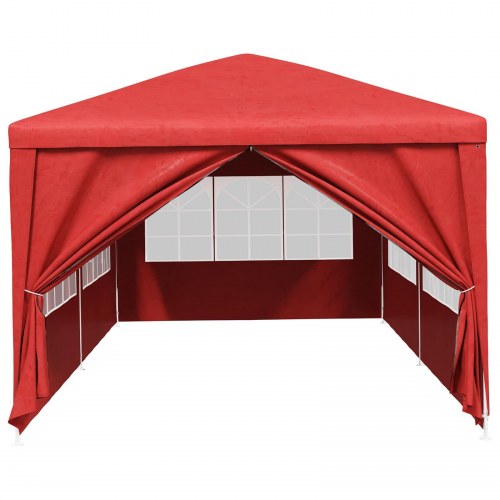 Party telt 600 × 300 × 255 cm - rød PE med stålkonstruktion