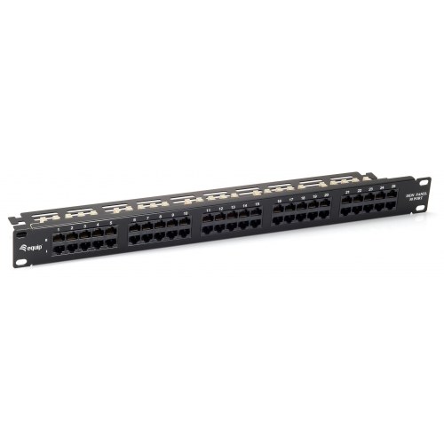 Equip 50-port Cat.3 RJ45 ISDN patchpanel - sort, 1U