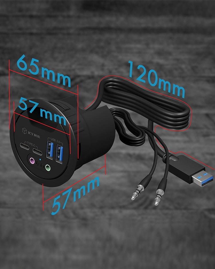 ICY BOX IB-HUB1403B bordudtag USB-hub - antracit billede