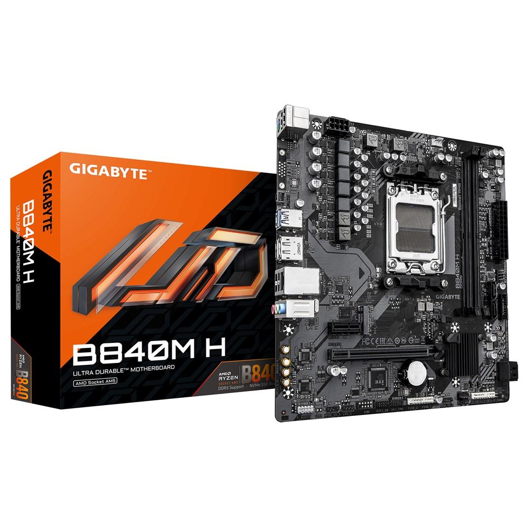 Gigabyte B840M H bundkort – AM5, DDR5 op til 7.200 MHz, PCIe 4.0 M.2, 1 GbE, USB 3.2 Gen 1 billede