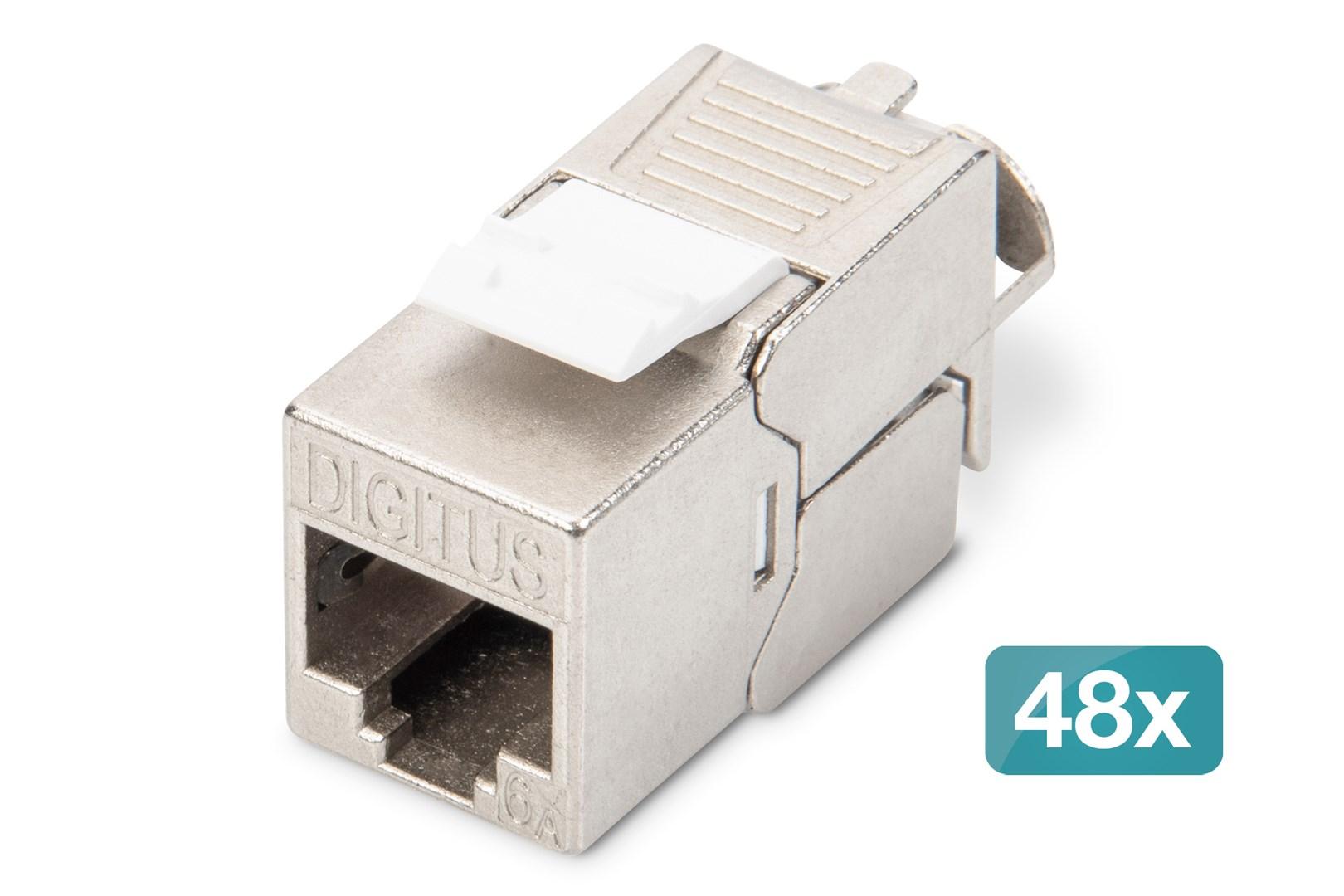 DIGITUS CAT 6A keystone-modul, skærmet, værktøjsfri montering - 48 stk. billede