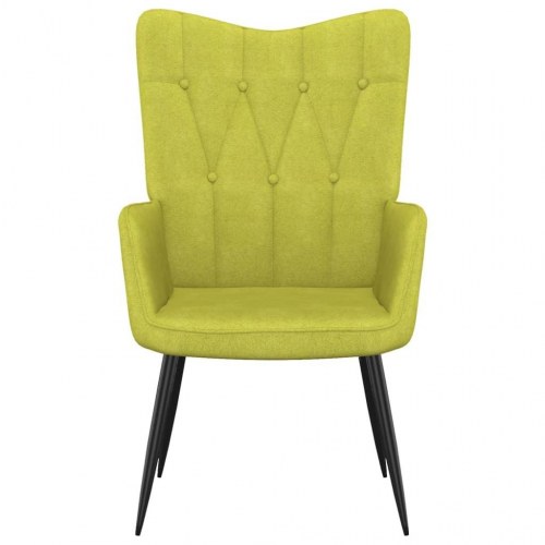 Lænestol med fodskammel stof grøn