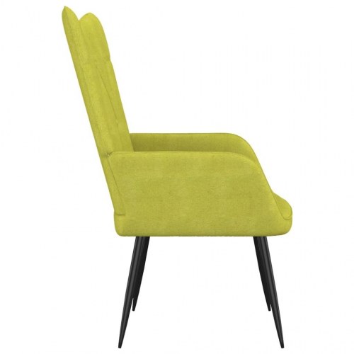 Lænestol med fodskammel stof grøn