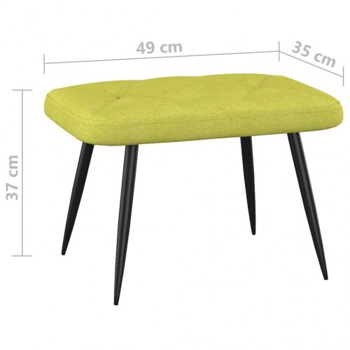 Lænestol med fodskammel stof grøn