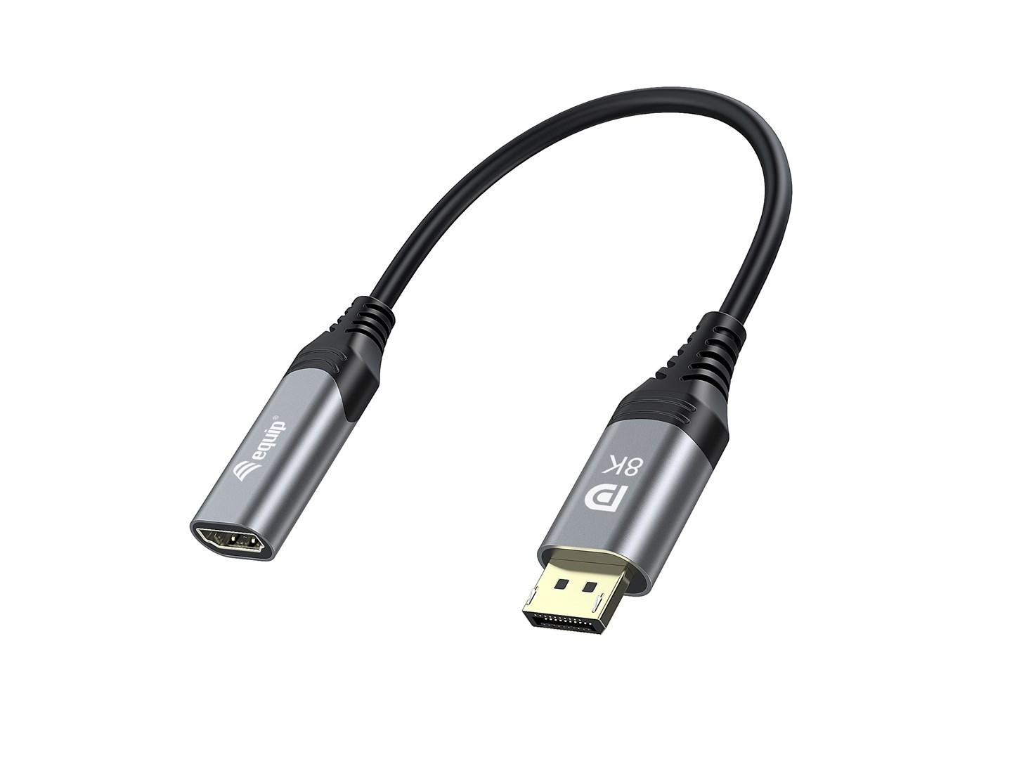 Equip DisplayPort 1.4 til HDMI adapter – 8K/60 Hz, 0,15 m