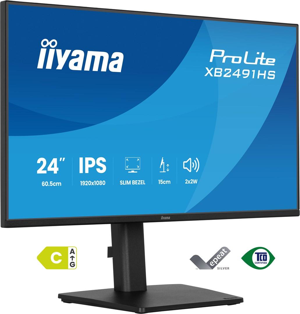 iiyama ProLite XB2491HS-B1 23,8" Full HD IPS skærm – sort billede