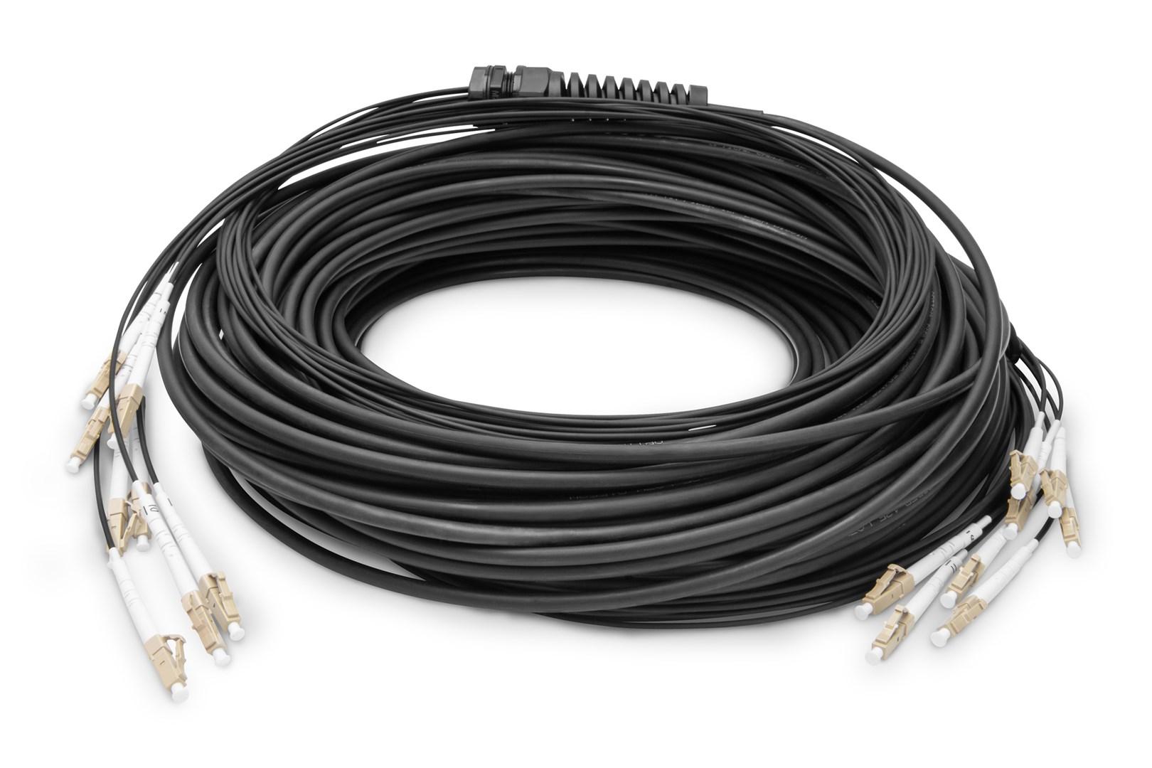 DIGITUS forkonfektioneret fiber-breakoutkabel OM4 8 fibre, LC/UPC - LC/UPC, 75 m billede