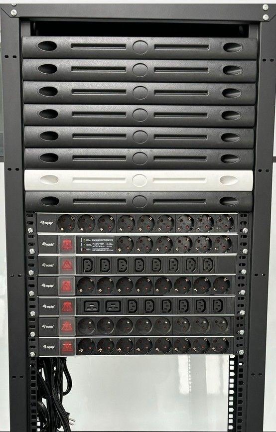 equip 333319 PDU - 6 x C19, C20 indtag, 1U, sort