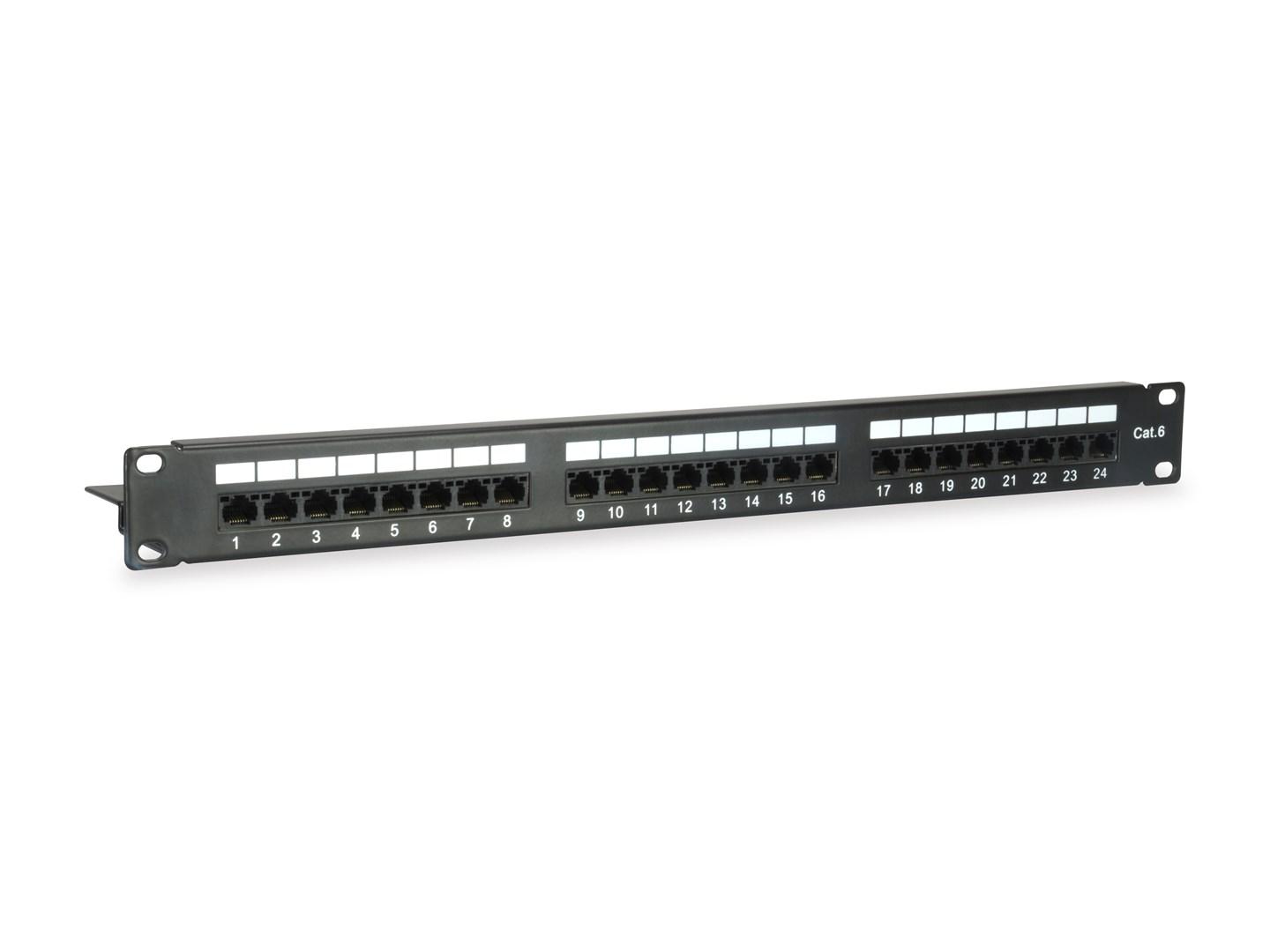 EQUIP 135425 patchpanel 1U – 24 porte RJ‑45 til rack