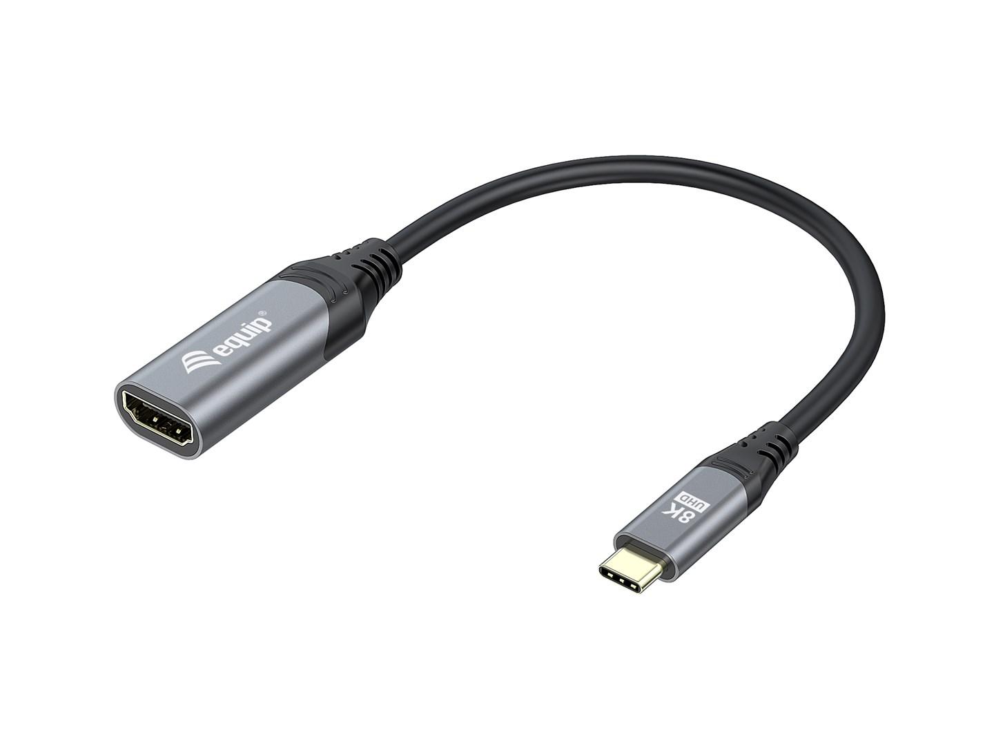 Equip USB‑C til HDMI 2.1 adapter – 8K/30 Hz, 15 cm