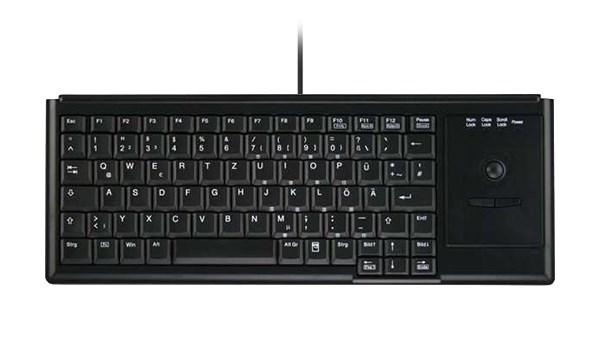 Cherry industrielt mini-tastatur med trackball, IP68 – kablet, tysk (QWERTZ), sort billede