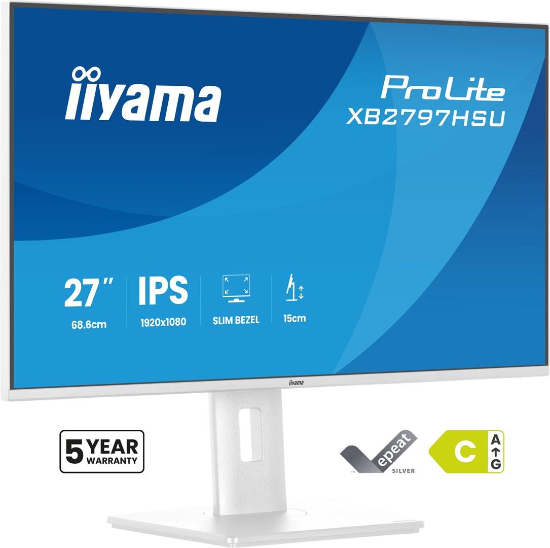 iiyama ProLite XB2797HSU-W1 – 27" Full HD IPS skærm, hvid billede