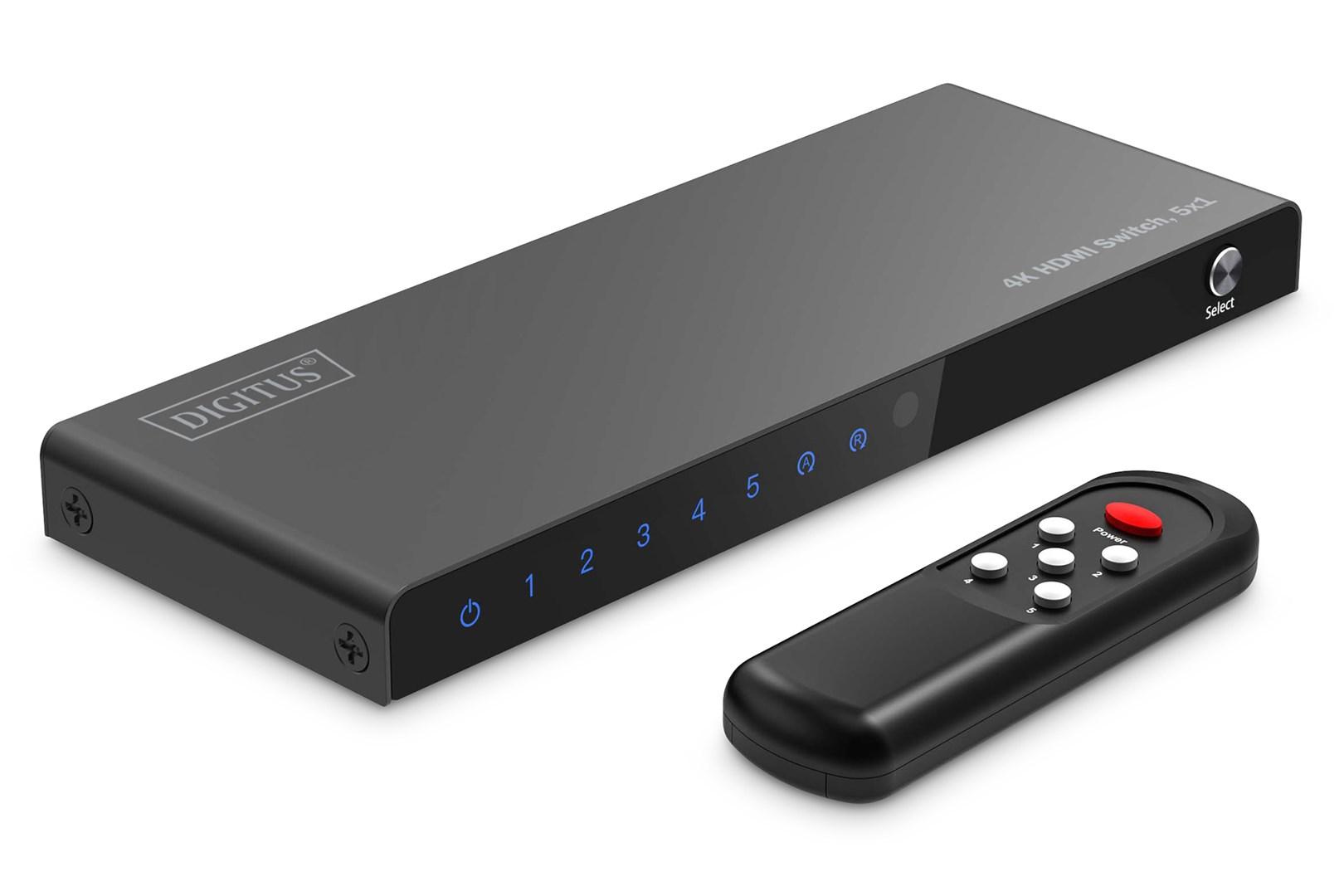 DIGITUS 4K HDMI-switch 5x1 med fjernbetjening billede