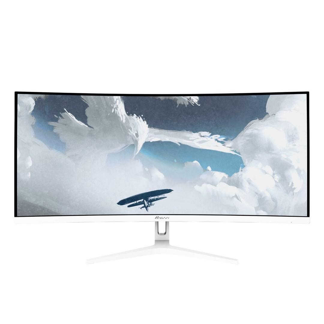 Arozzi Nova 34" buet gaming-skærm 3440 × 1440, 165 Hz - Hvid billede