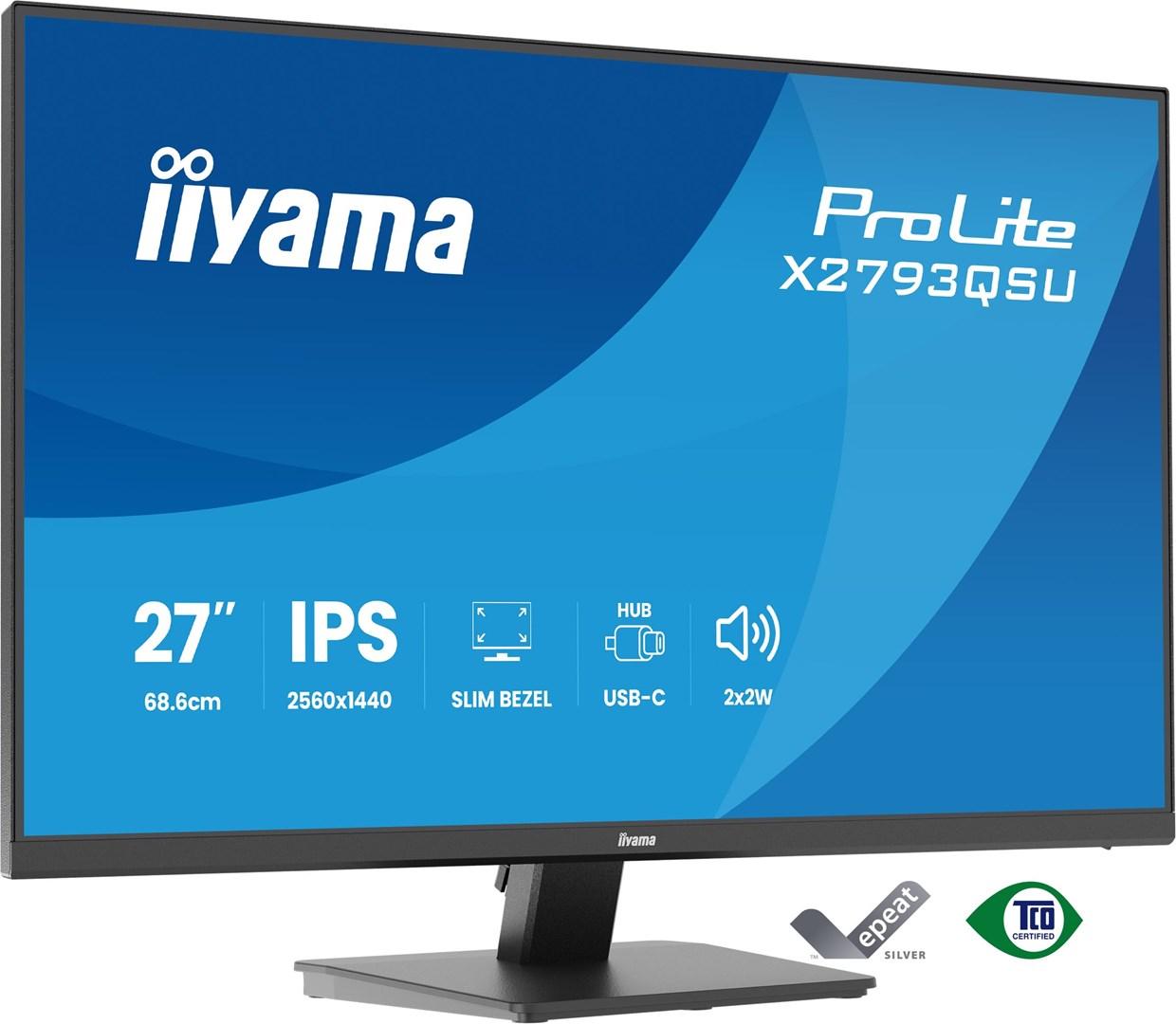 iiyama ProLite X2793QSU-B1 27" Quad HD IPS skærm - sort billede