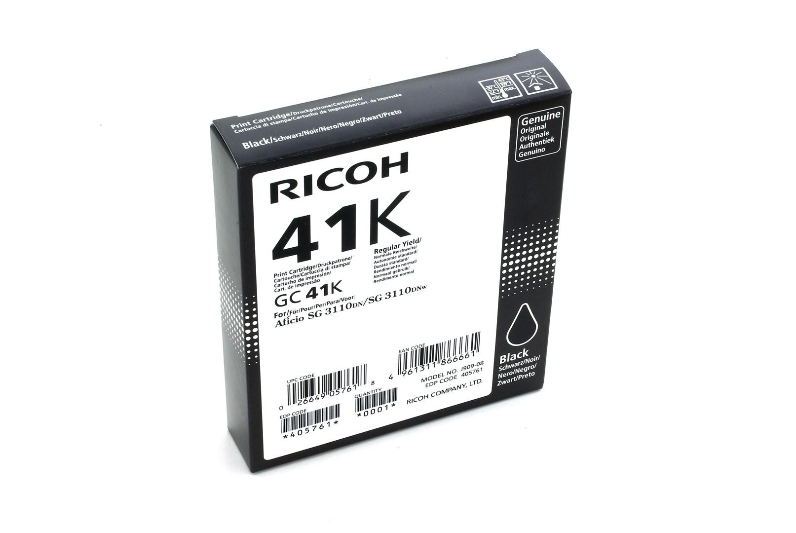 Ricoh GC41K blækpatron - Foto sort, Original, Standardkapacitet billede
