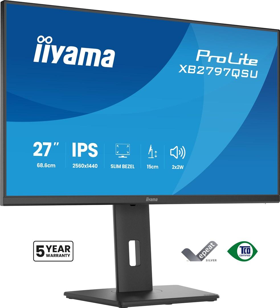 iiyama ProLite XB2797QSU-B1 27" Quad HD IPS skærm - 2560 × 1440, 75 Hz, sort billede
