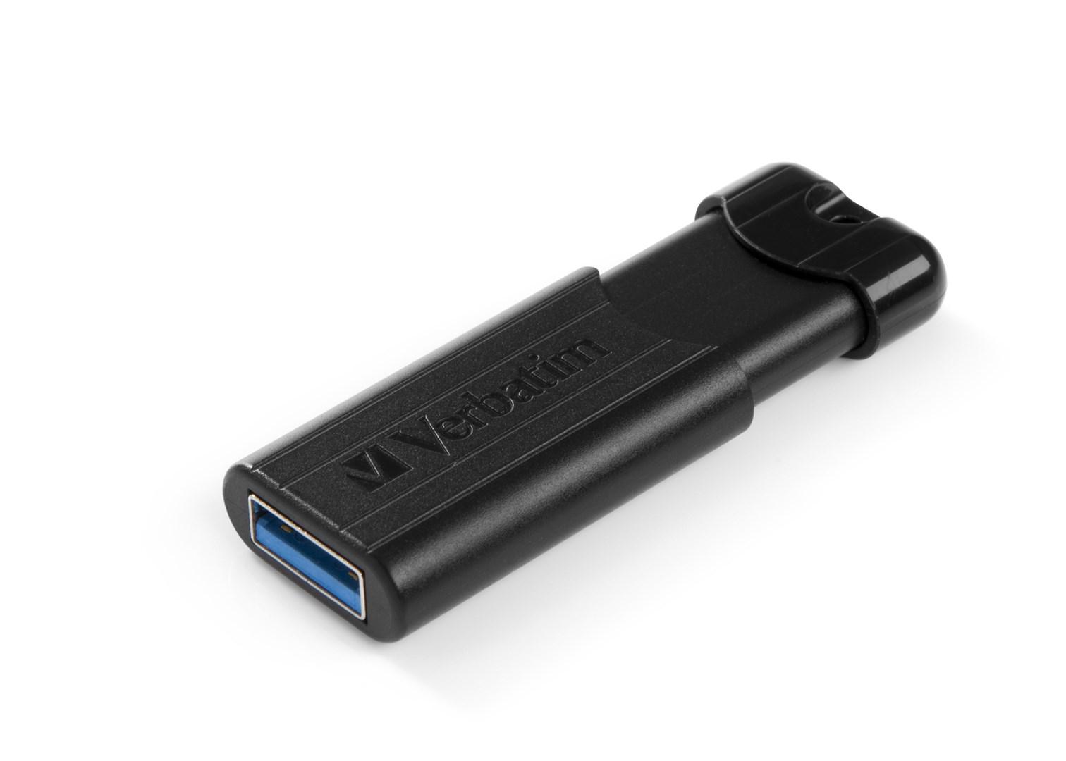 Verbatim PinStripe USB 3.0 flashdrev 256 GB - Sort billede