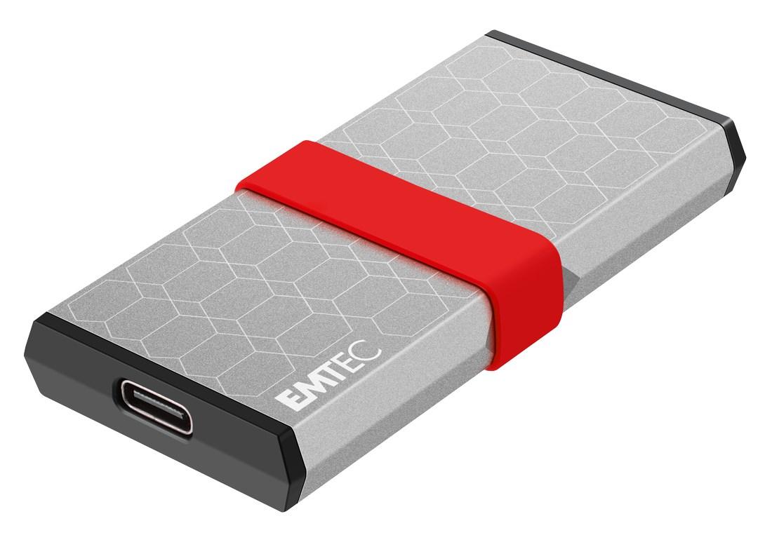 EMTEC X205 Mini 256 GB - USB-C SSD, USB 3.2 Gen 2x2, Sølv billede