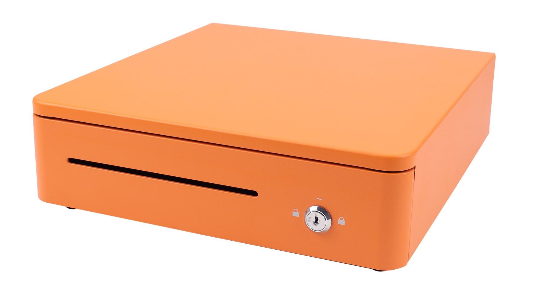 OLYMPIA S330 manuelle pengeskuffe - orange, 33 × 35,5 cm billede