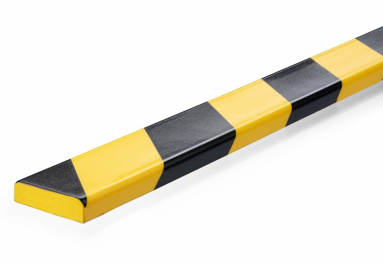 DURABLE S10 flad kantbeskyttelse/tætningsliste - gul/sort, 100 × 4 cm