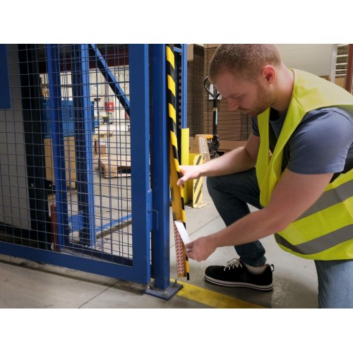 DURABLE C35 hjørnebeskytter - sort/gul, 100 cm