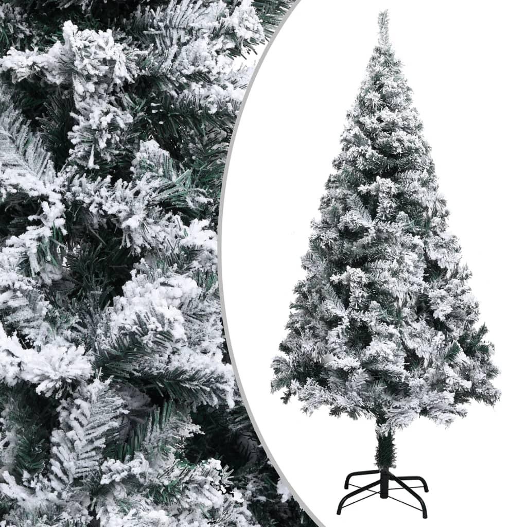 Kunstigt juletræ med sne 120 cm PVC grøn
