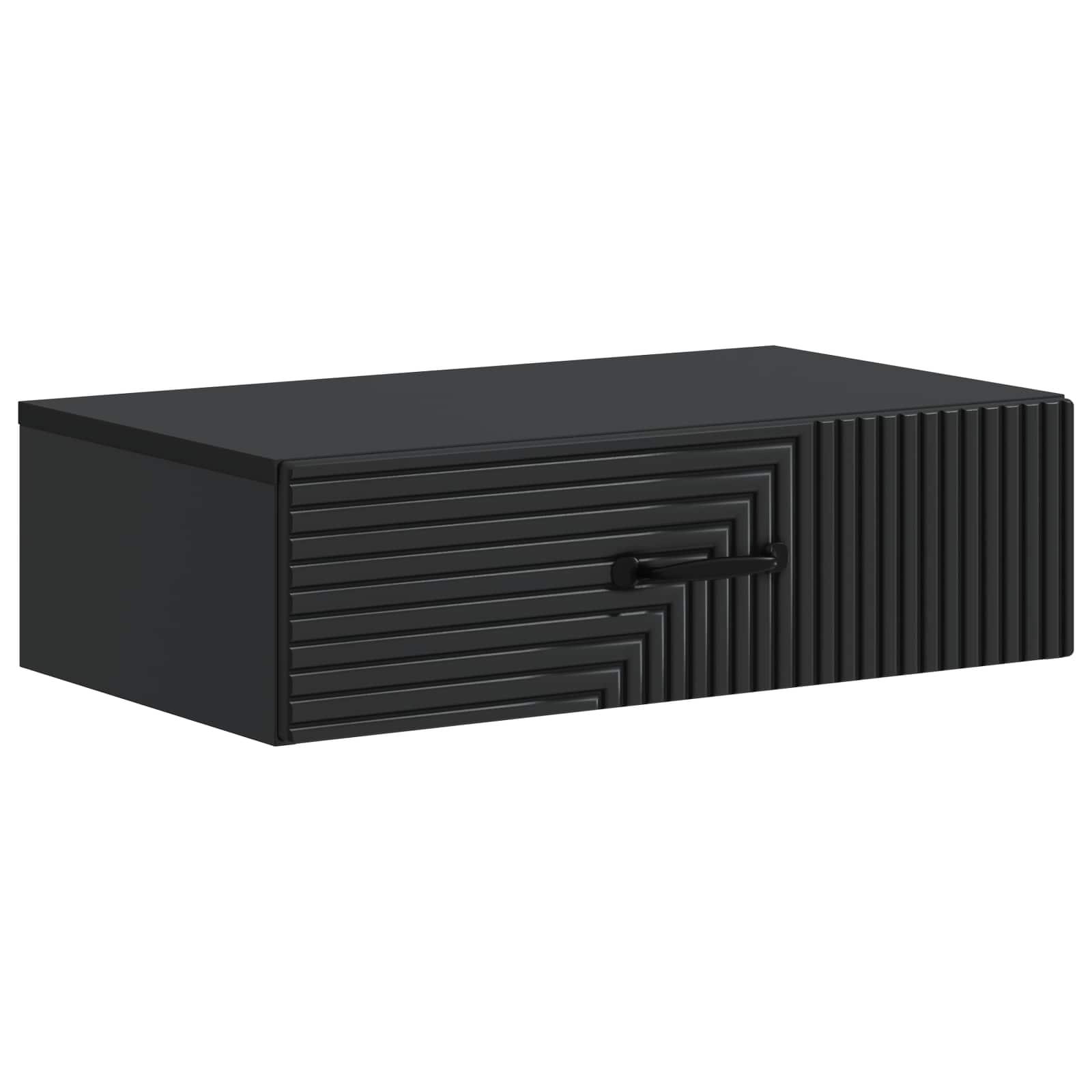 Væghængt Sideskab Sort 59 x 34,5 x 17 cm Konstrueret træ