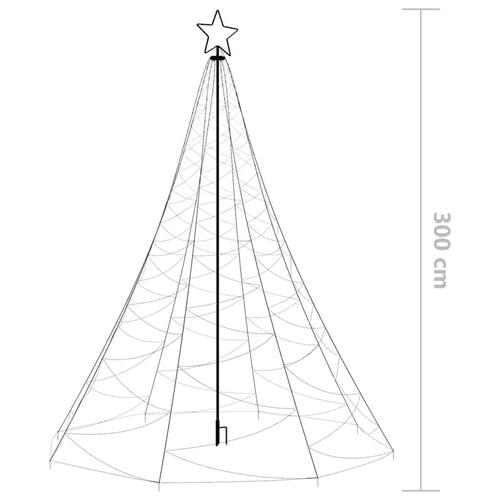 Juletræ med metalstolpe 500 LED'er 3 m koldt hvidt lys