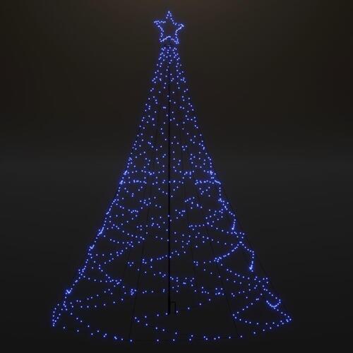 Juletræ med metalstolpe 500 LED'er 3 m blåt lys