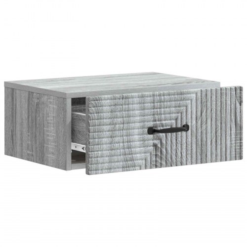 Væghængt Natbord med skuffe Grå sonoma-eg 49 x 34,5 x 20 cm