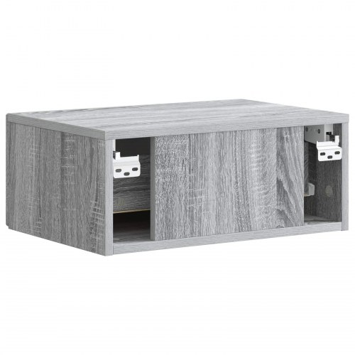 Væghængt Natbord med skuffe Grå sonoma-eg 49 x 34,5 x 20 cm