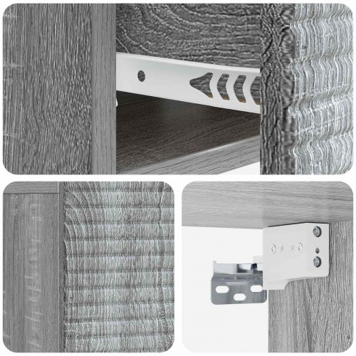 Væghængt Natbord med skuffe Grå sonoma-eg 49 x 34,5 x 20 cm