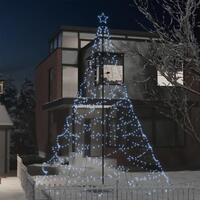 Juletræ med metalstolpe 1400 LED'er 5 m koldt hvidt lys