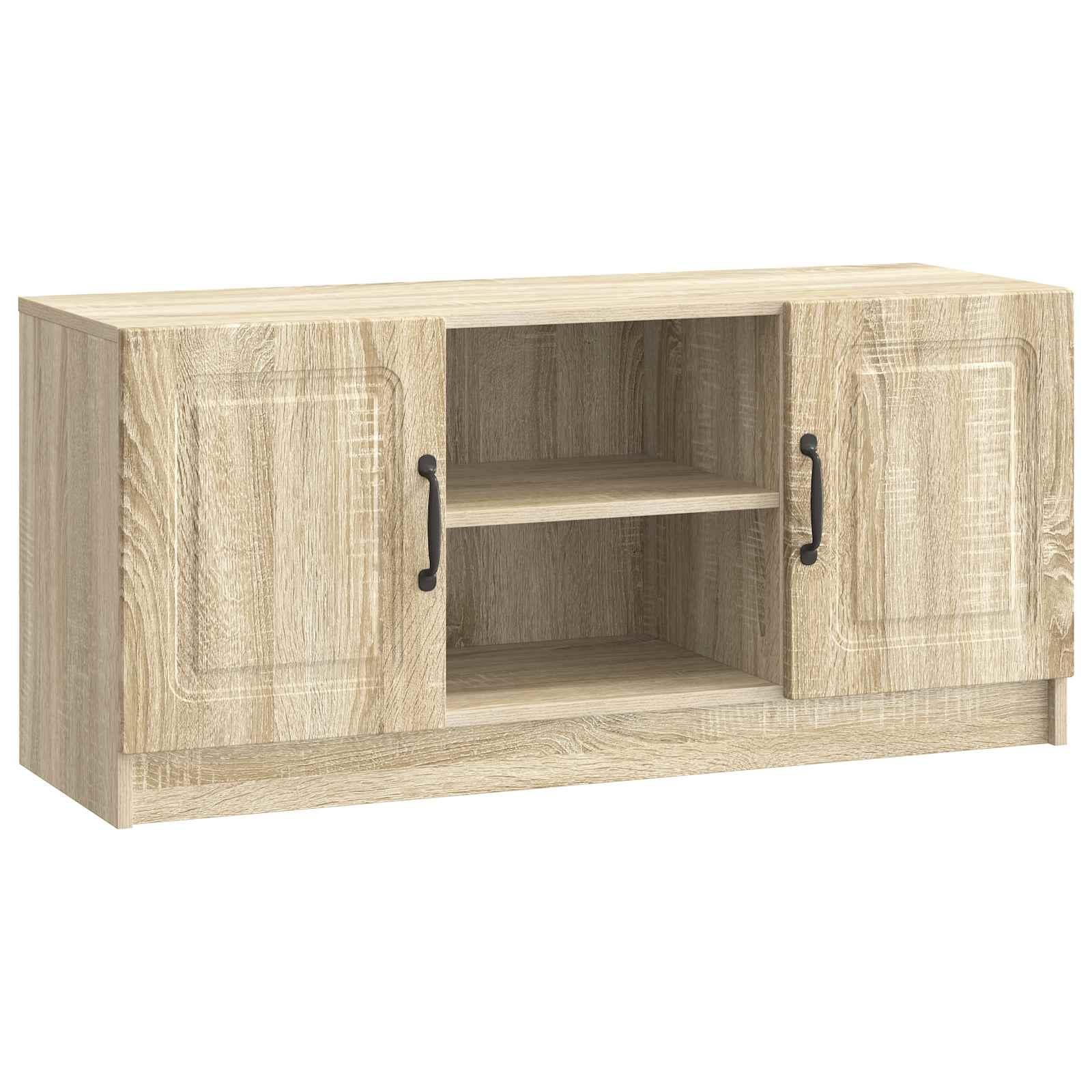 TV-bord i Sonoma-eg 102 × 34,5 × 47 cm - konstrueret træ