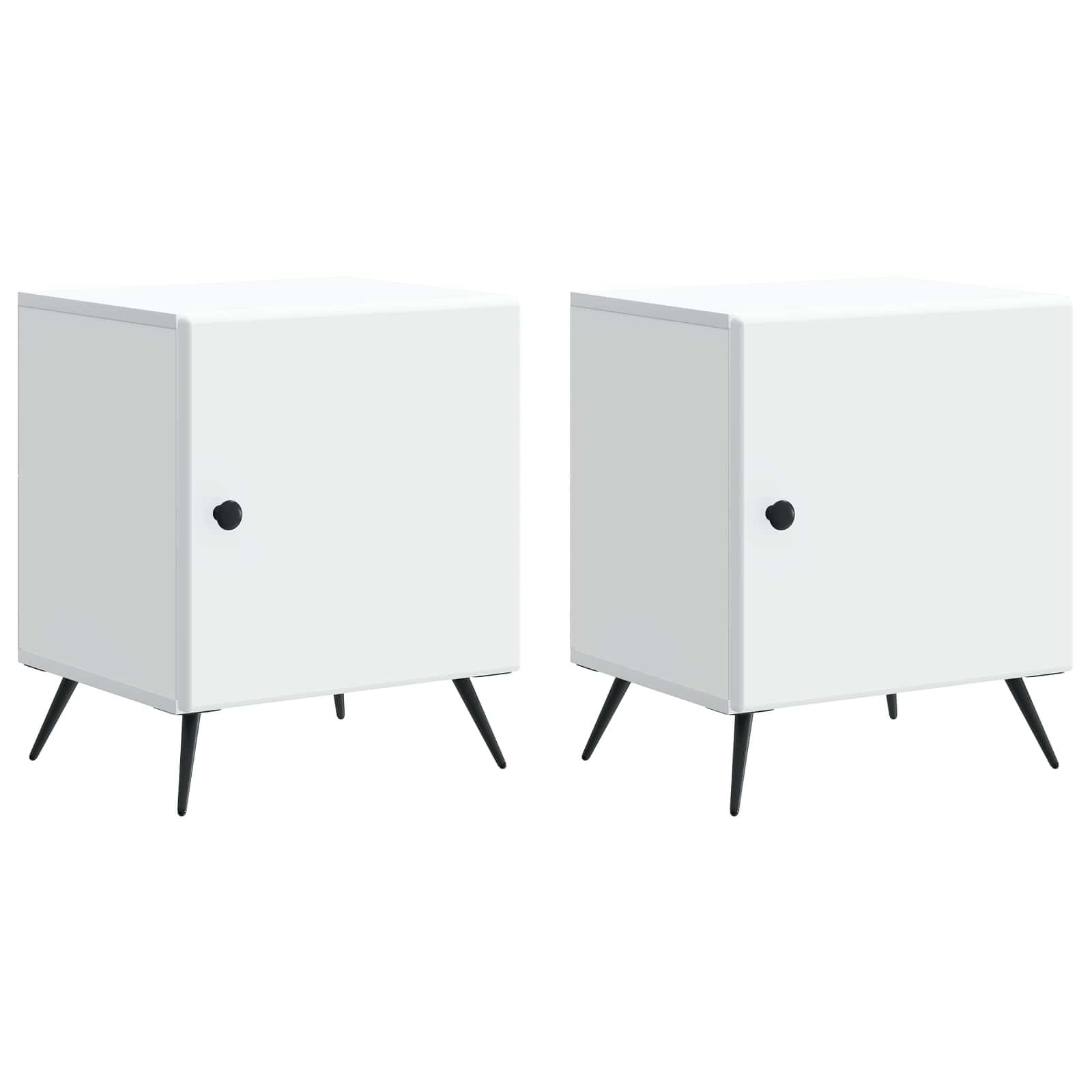 Natskab 2 stk Hvid 43 x 34,5 x 50 cm Konstrueret træ