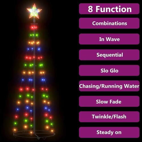 Kegleformet juletræ 50x120 cm 70 LED'er flerfarvet lys