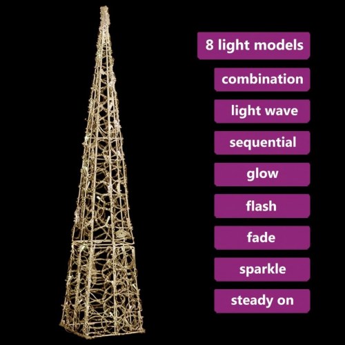 Dekorativ LED-lyskegle 90 cm i akryl varm hvid