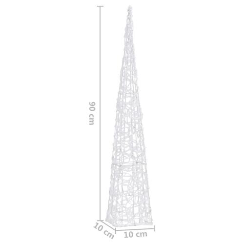 Dekorativ LED-lyskegle 90 cm akryl varm hvid