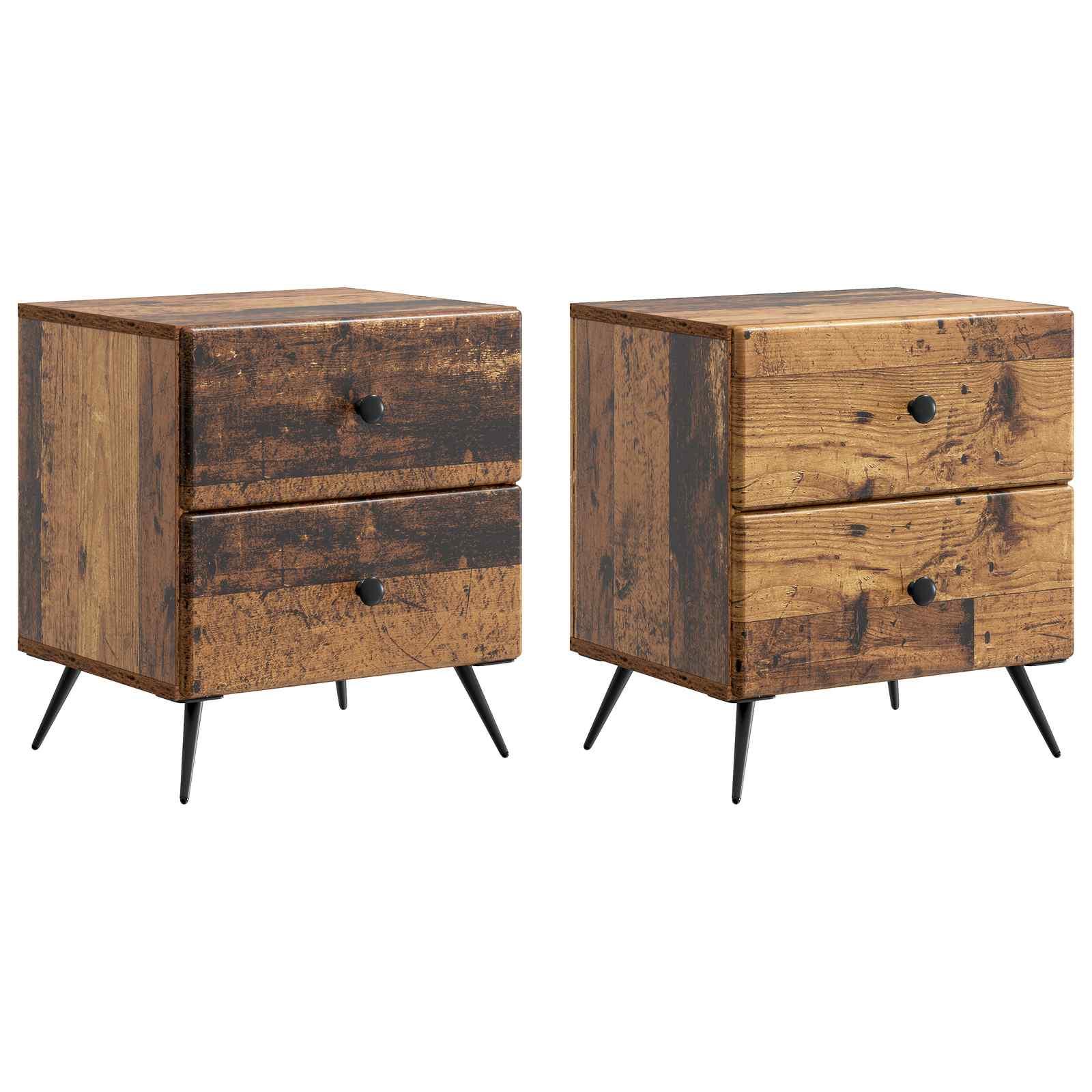 Natskab 2 stk Gammelt træ 43 x 34,5 x 47,5 cm Konstrueret træ