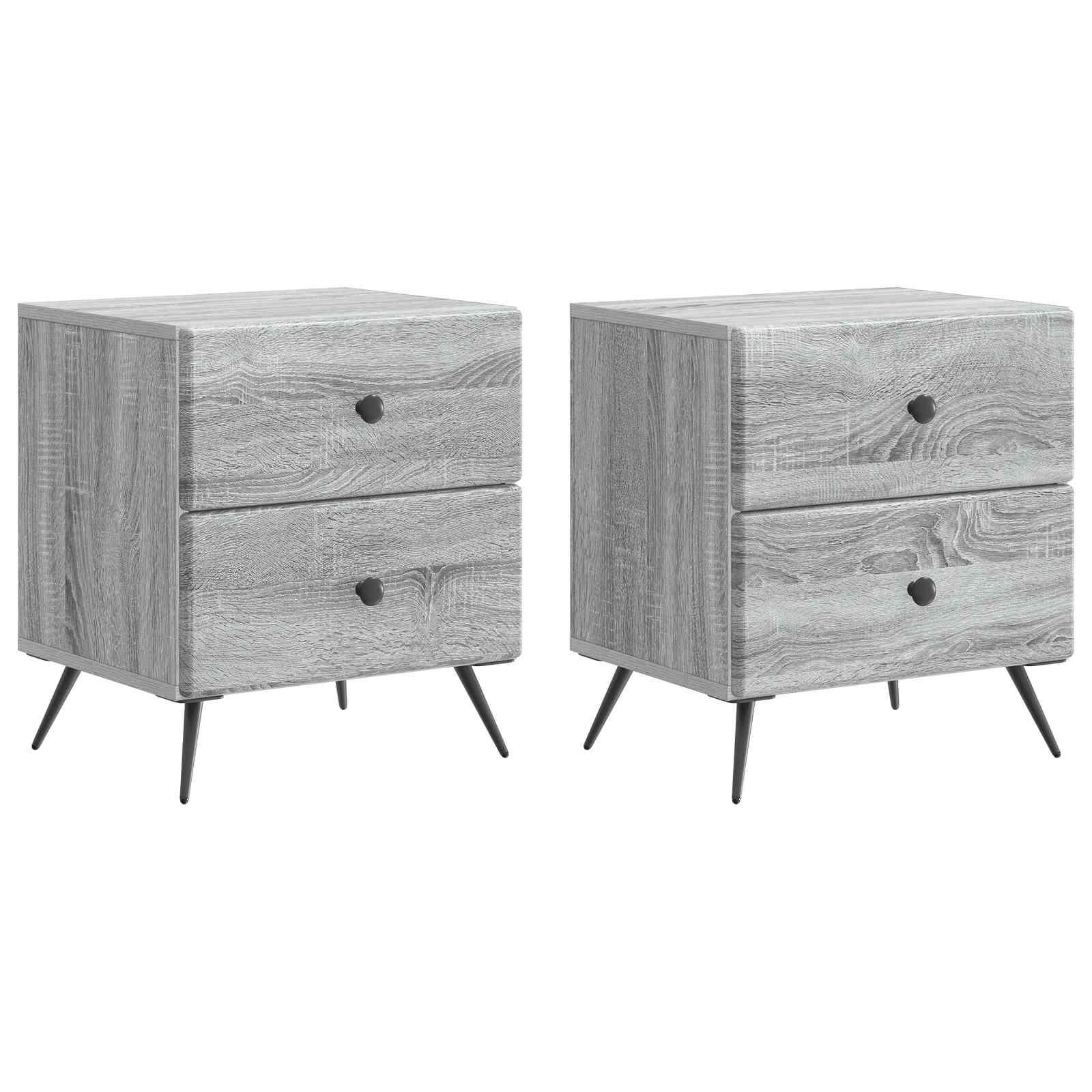 Natskab 2 stk Grå sonoma-eg 43 x 34,5 x 47,5 cm Konstrueret træ