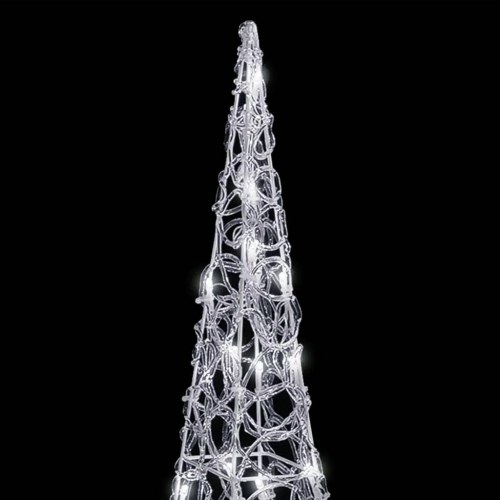 Dekorativ LED-lyskegle 120 cm akryl kold hvid