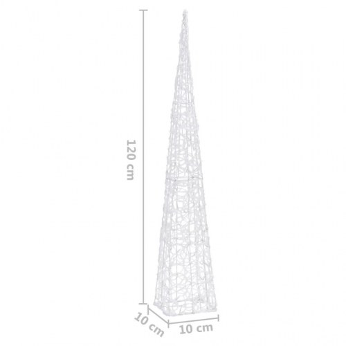 Dekorativ LED-lyskegle 120 cm akryl kold hvid