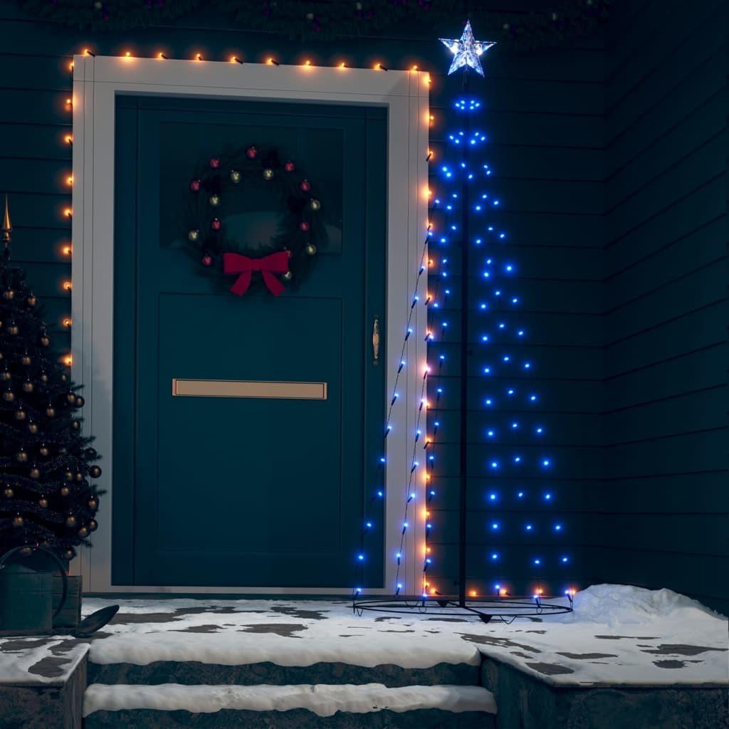 Kegleformet juletræ 70x180 cm 100 LED-lys blåt lys