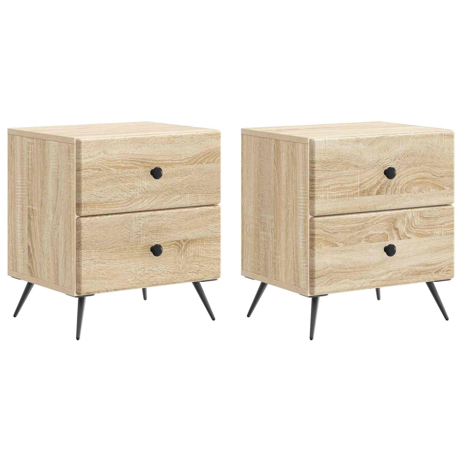 Natskab 2 stk Sonoma-eg 43 x 34,5 x 47,5 cm Konstrueret træ