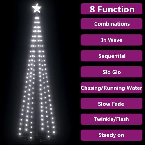 Kegleformet juletræ 70x240 cm 136 LED'er koldt hvidt lys