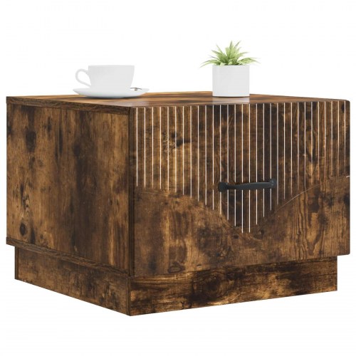 Sofabord med skuffe Røget eg 49 x 50 x 37 cm Konstrueret træ