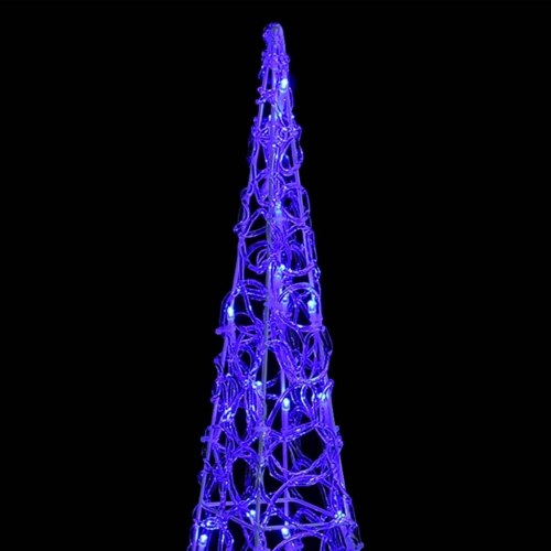 Dekorativt LED-lyskeglesæt 30/45/60 cm akryl blå