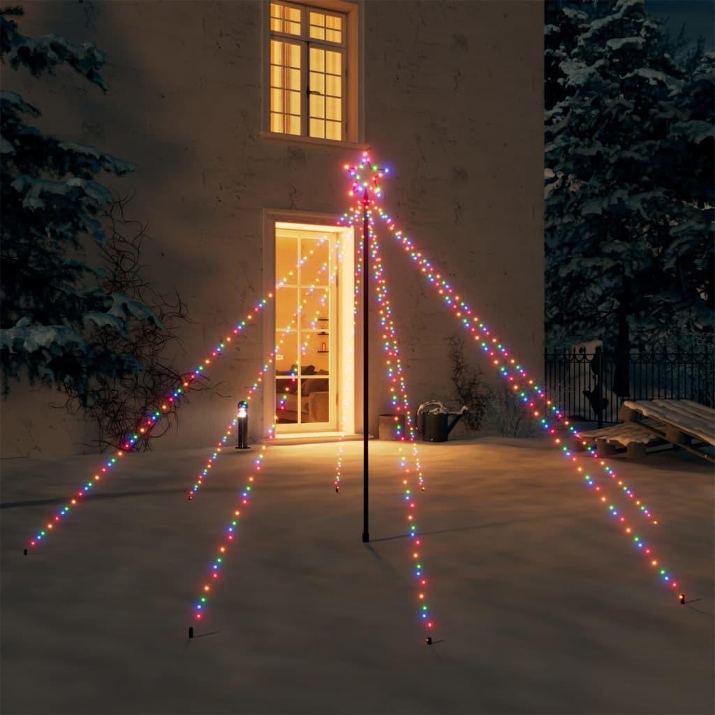 Lysende juletræ 2,5 m 400 LED'er inde/ude farverigt lys